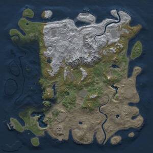 Thumbnail Rust Map: Procedural Map, Size: 5000, Seed: 967213689, 17 Monuments
