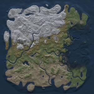 Thumbnail Rust Map: Procedural Map, Size: 6000, Seed: 1656326554, 17 Monuments