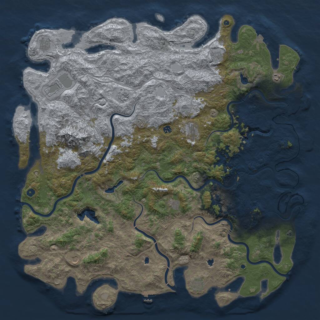 Rust Map: Procedural Map, Size: 6000, Seed: 1656326554, 17 Monuments