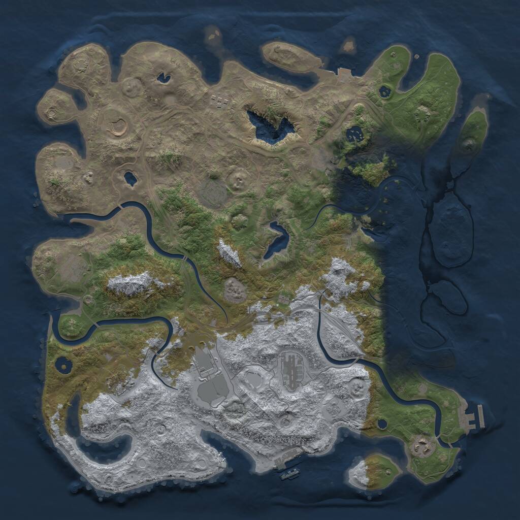 Rust Map: Procedural Map, Size: 4500, Seed: 7745856, 16 Monuments