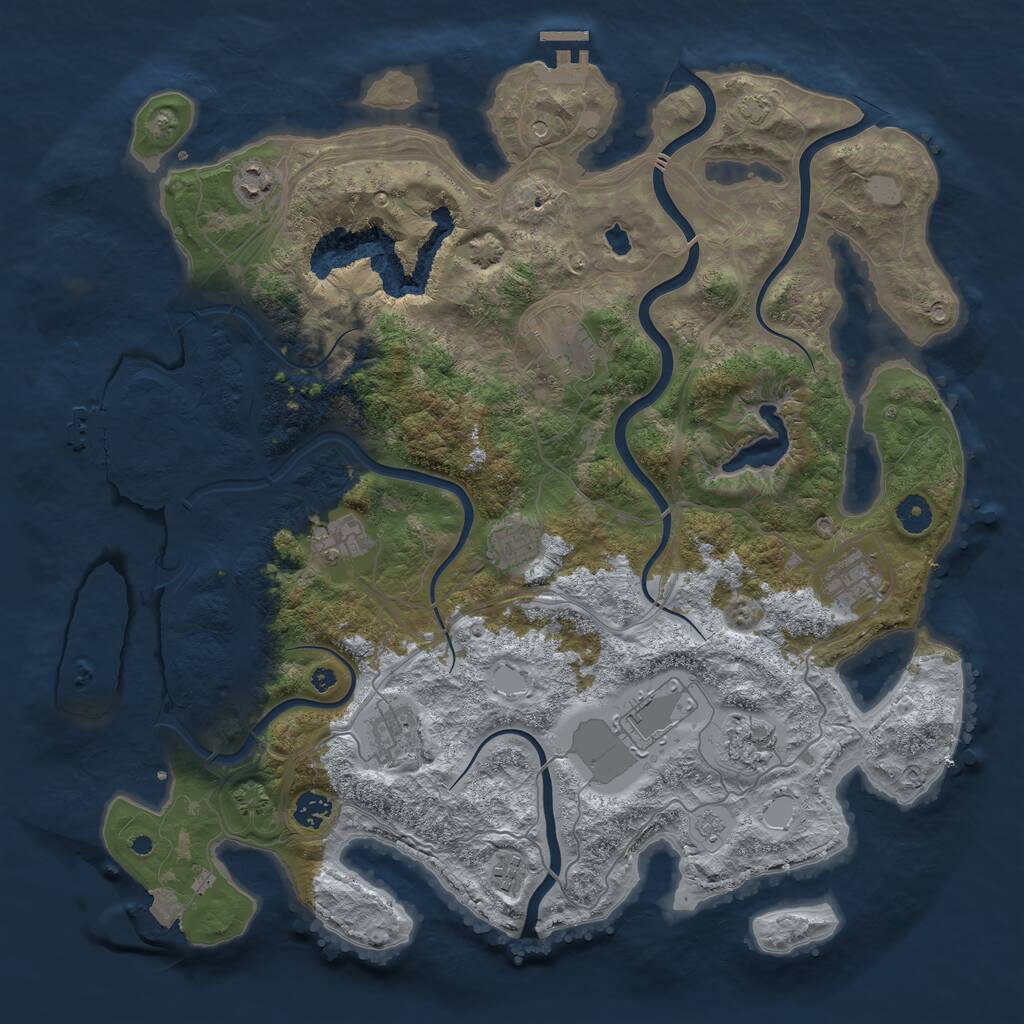 Rust Map: Procedural Map, Size: 4250, Seed: 147728189, 16 Monuments