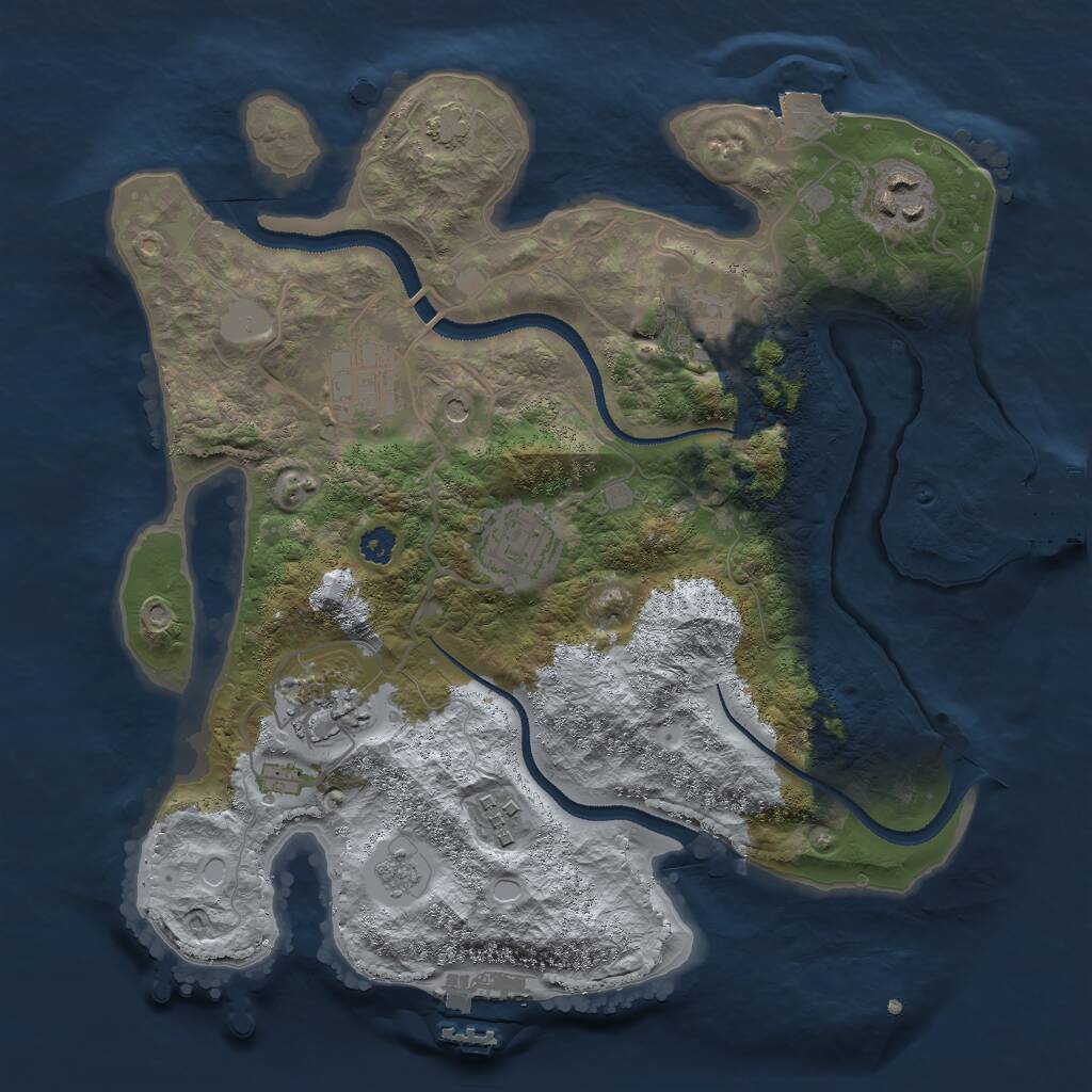 Rust Map: Procedural Map, Size: 3000, Seed: 99573824, 12 Monuments