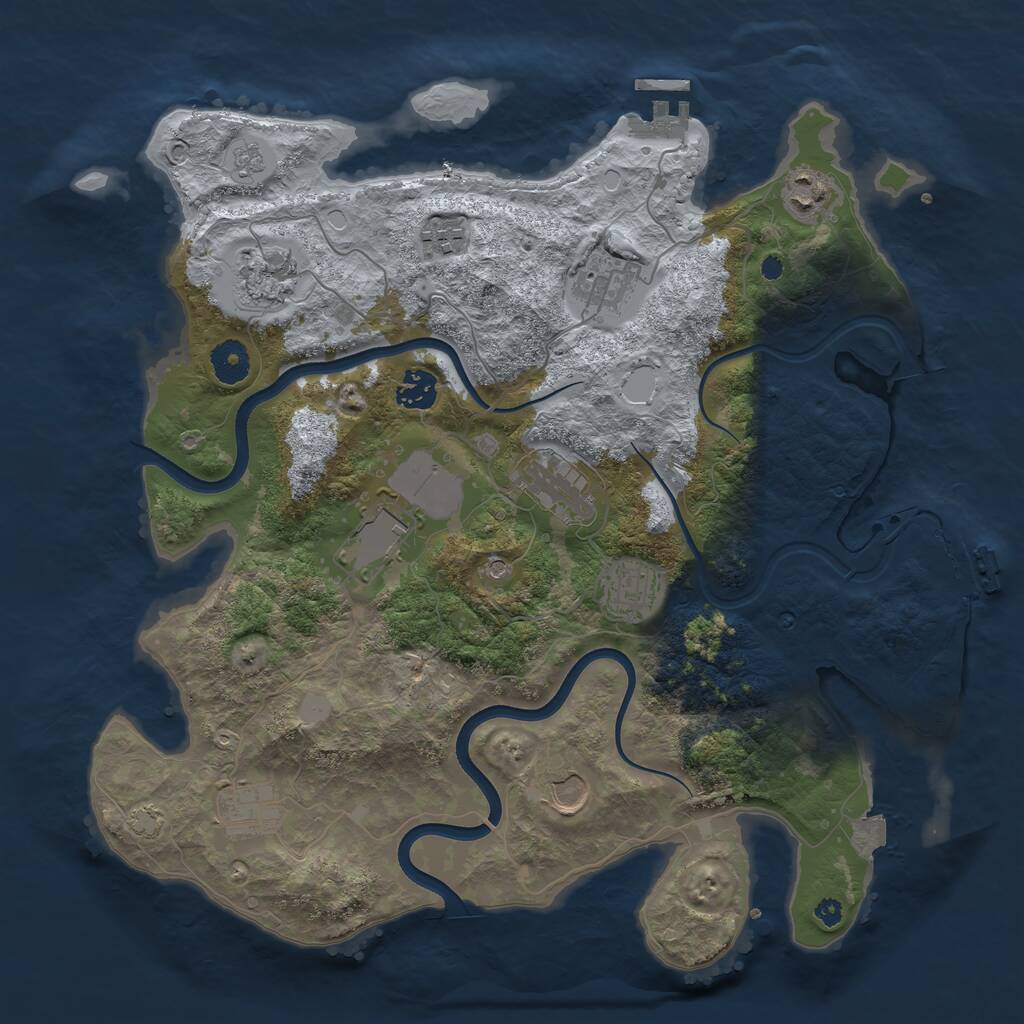 Rust Map: Procedural Map, Size: 3750, Seed: 1636336730, 16 Monuments