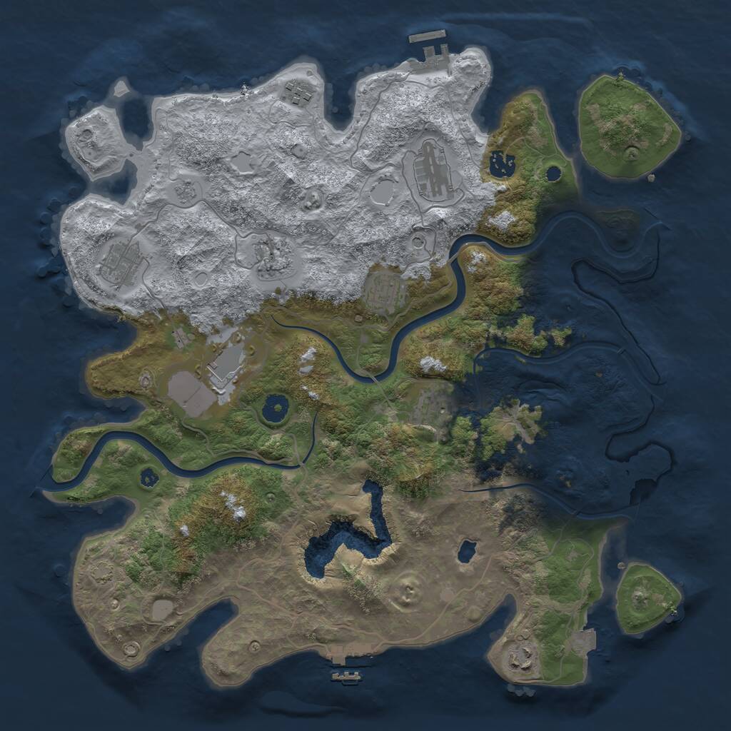 Rust Map: Procedural Map, Size: 4000, Seed: 1045369723, 15 Monuments