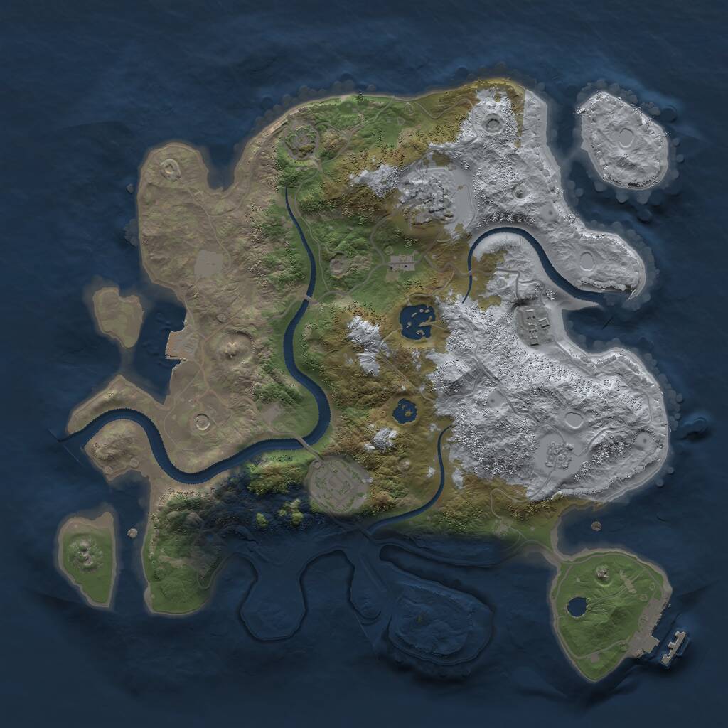 Rust Map: Procedural Map, Size: 3000, Seed: 1983828276, 9 Monuments