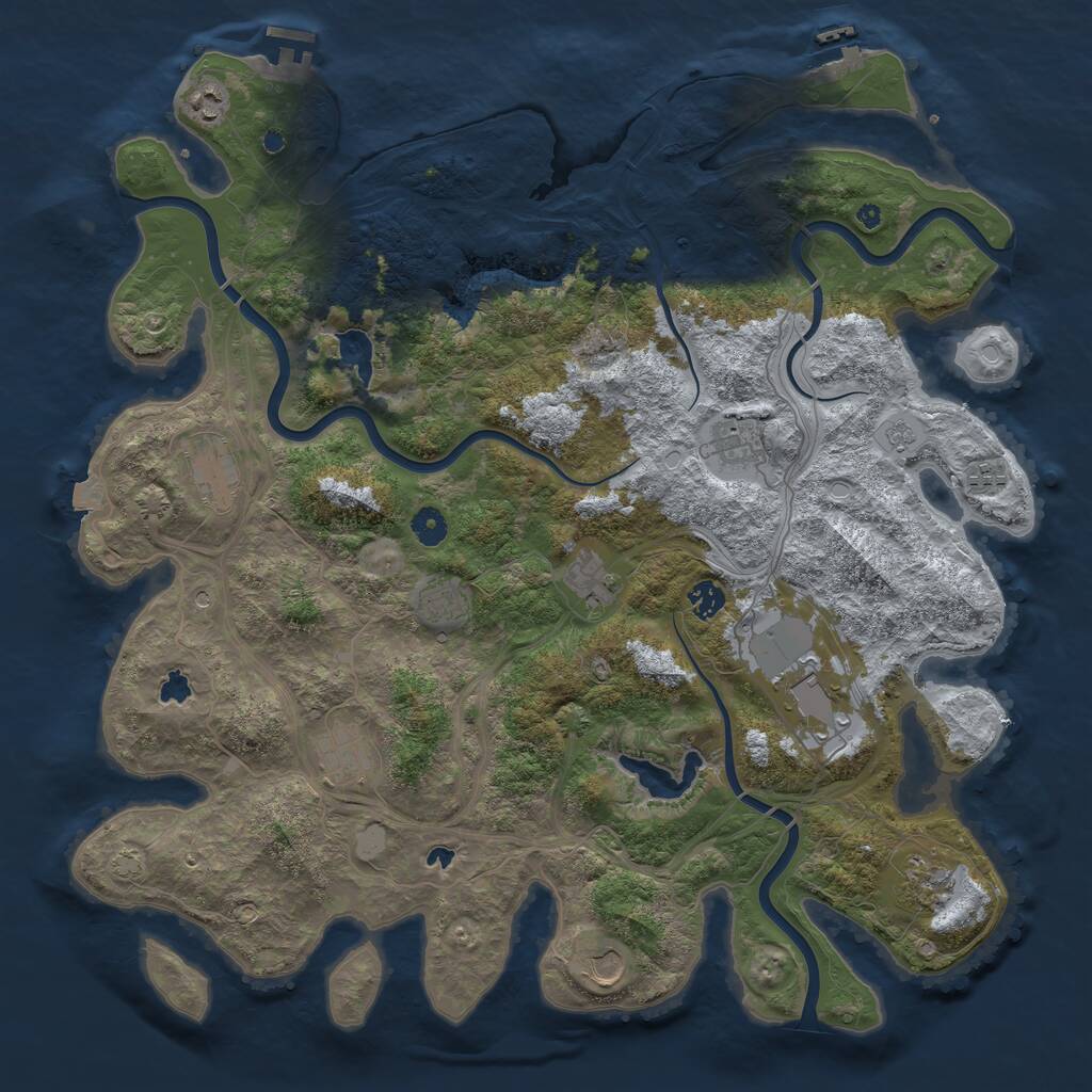 Rust Map: Procedural Map, Size: 4500, Seed: 3675, 17 Monuments