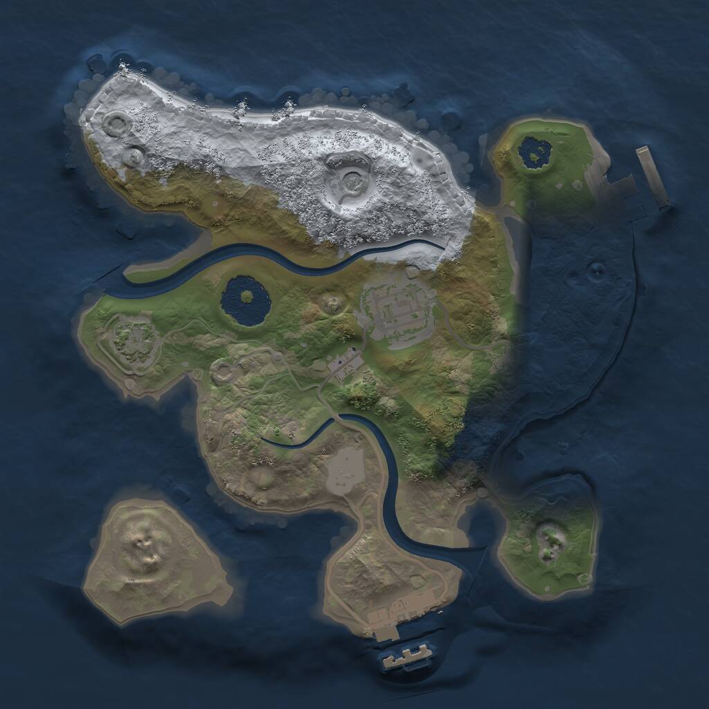 Rust Map: Procedural Map, Size: 2200, Seed: 2300, 6 Monuments