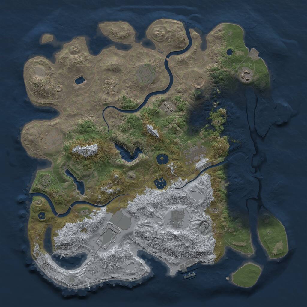 Rust Map: Procedural Map, Size: 4000, Seed: 7745856, 16 Monuments