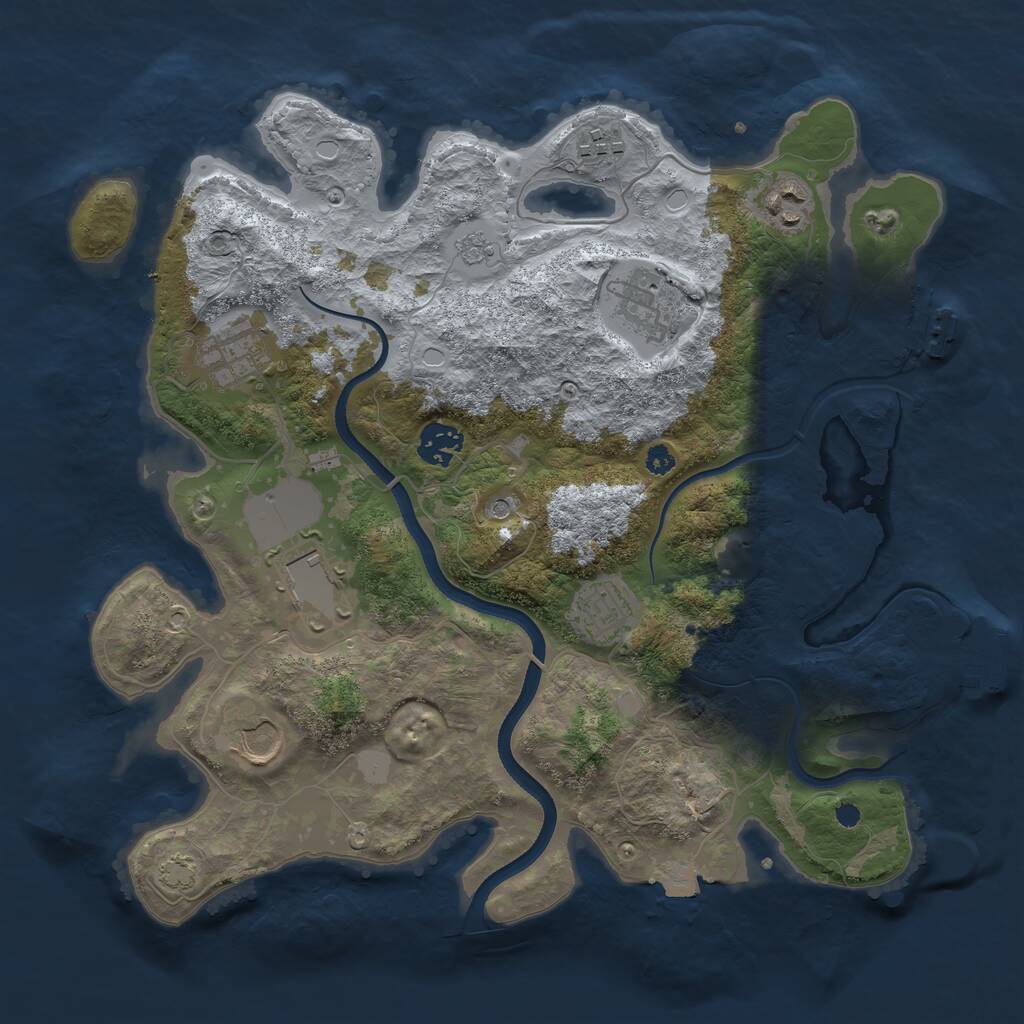 Rust Map: Procedural Map, Size: 3500, Seed: 4540, 14 Monuments