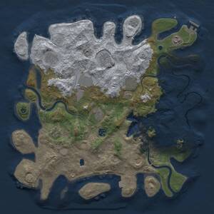 Thumbnail Rust Map: Procedural Map, Size: 4000, Seed: 1833320533, 16 Monuments