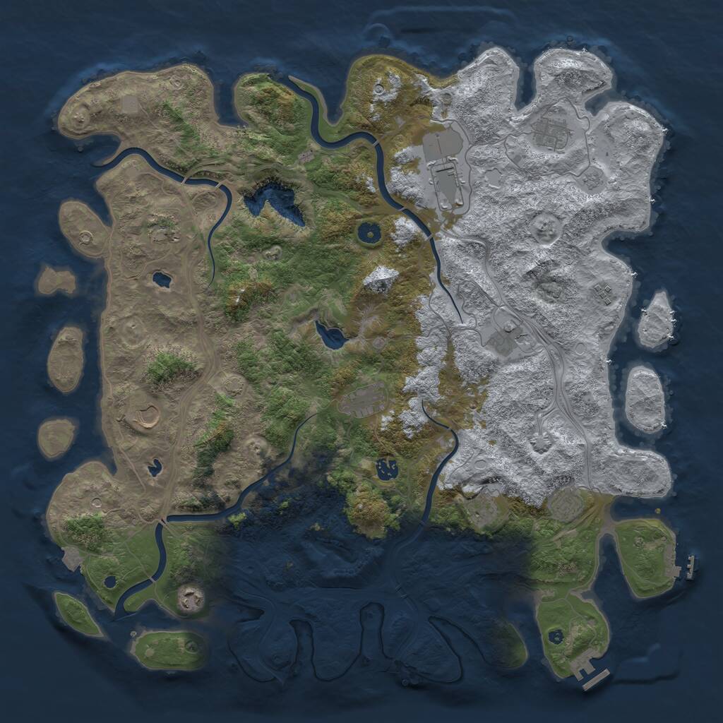 Rust Map: Procedural Map, Size: 4800, Seed: 1803761500, 17 Monuments