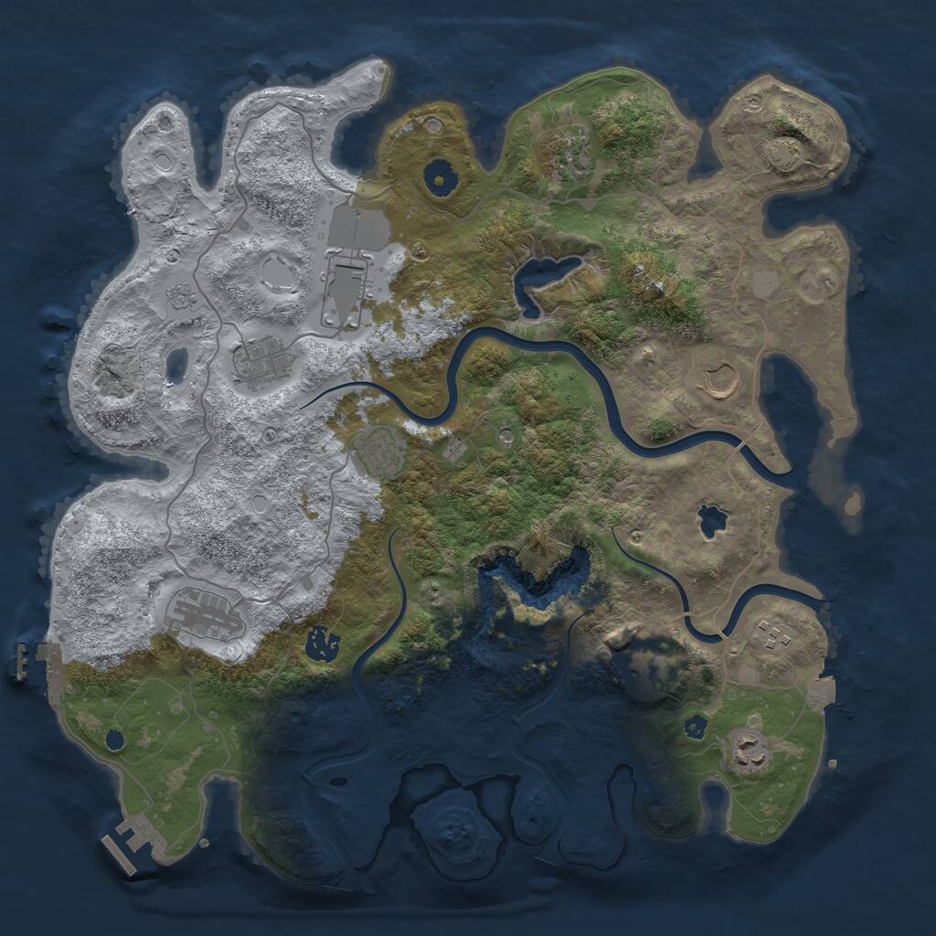 Rust Map: Procedural Map, Size: 4000, Seed: 916299978, 16 Monuments