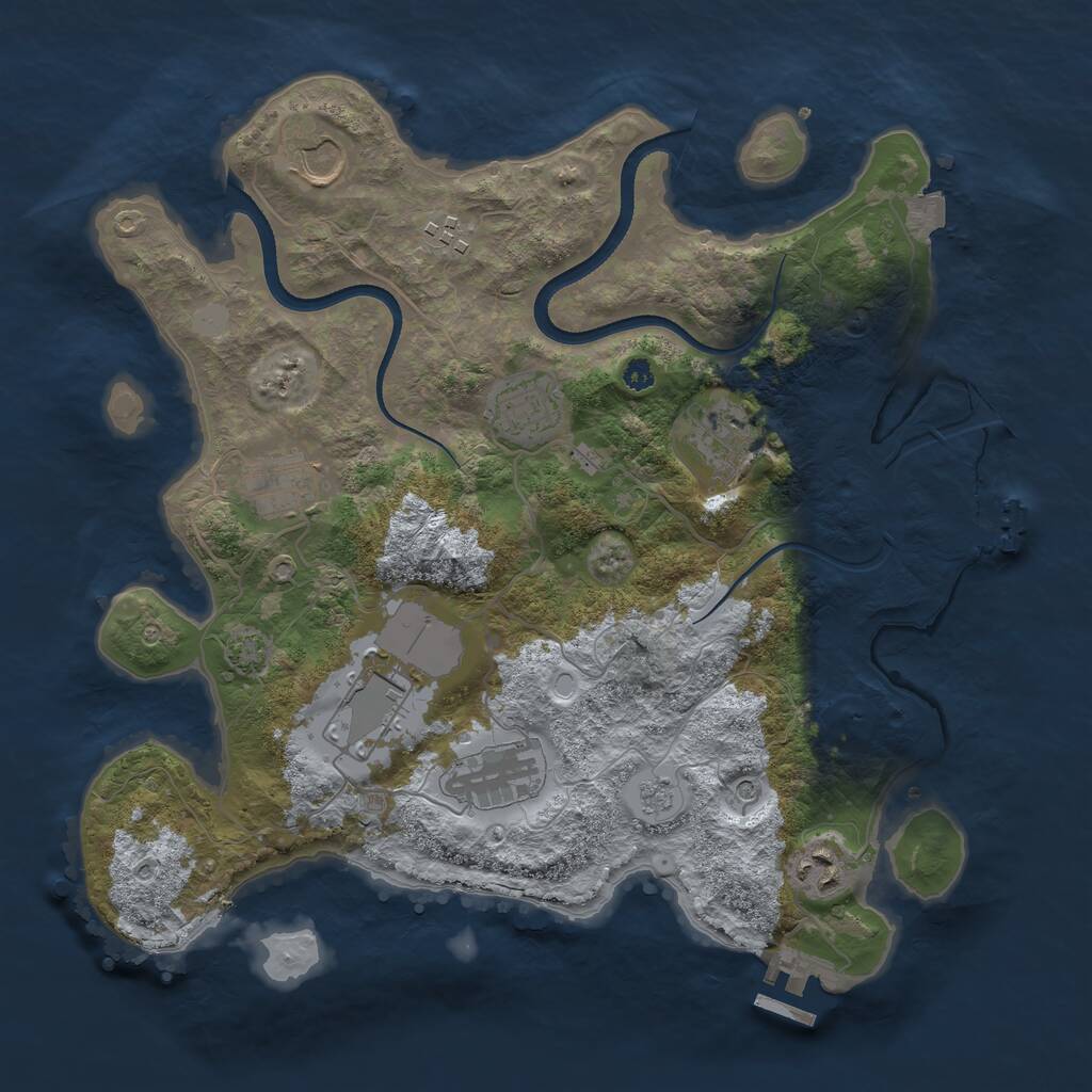 Rust Map: Procedural Map, Size: 3500, Seed: 2135898188, 14 Monuments