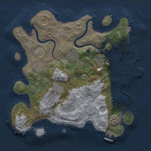 Thumbnail Rust Map: Procedural Map, Size: 3500, Seed: 2135898188, 14 Monuments