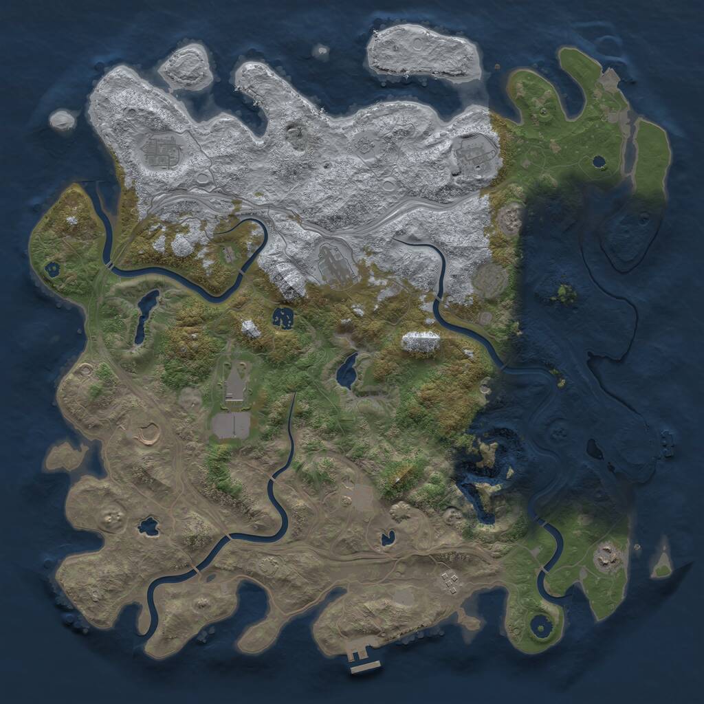 Rust Map: Procedural Map, Size: 4750, Seed: 696923, 16 Monuments