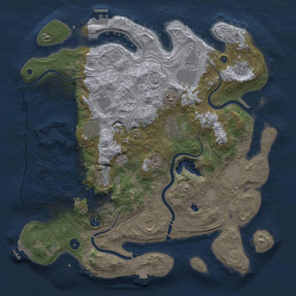 Rust Map: Procedural Map, Size: 4250, Seed: 1553068692, 17 Monuments