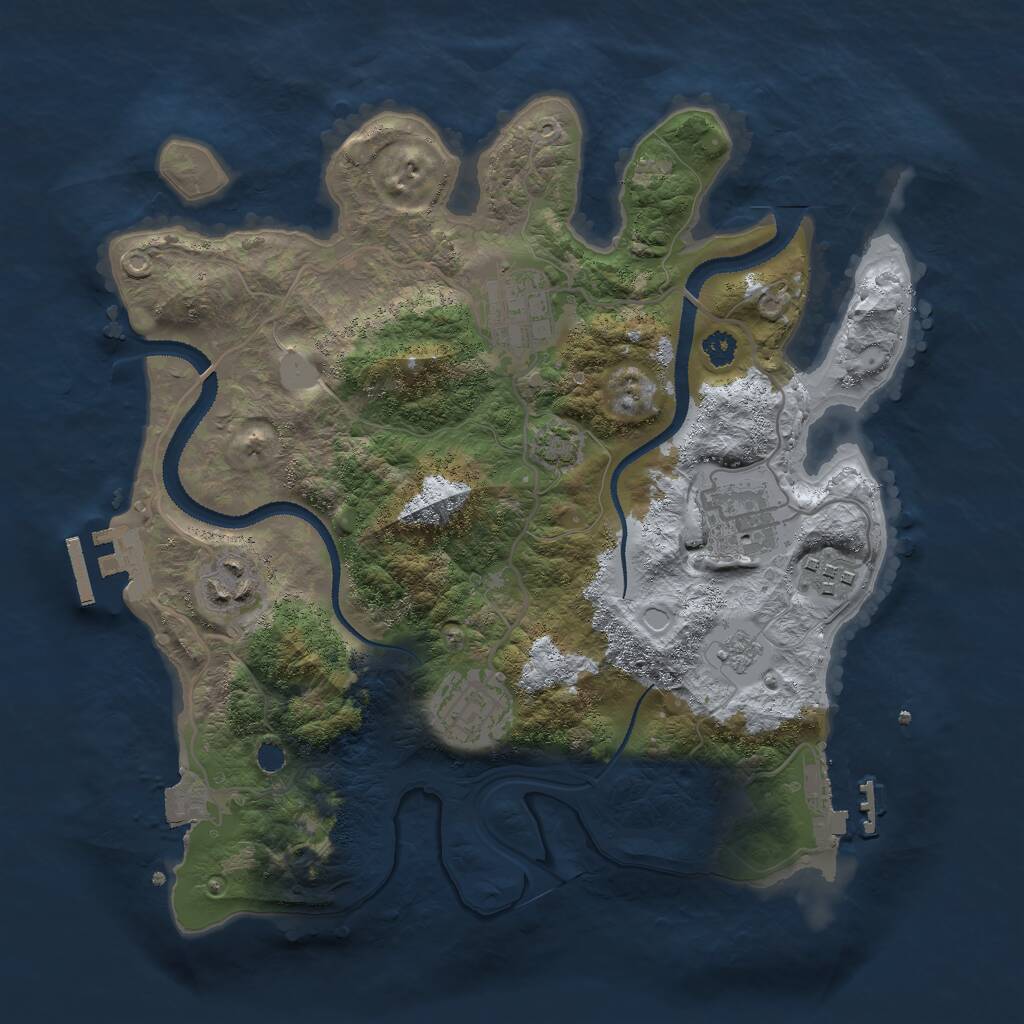 Rust Map: Procedural Map, Size: 3000, Seed: 928493835, 10 Monuments