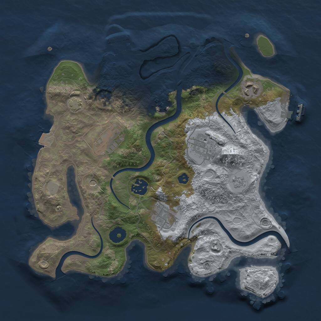 Rust Map: Procedural Map, Size: 3000, Seed: 4228793, 12 Monuments