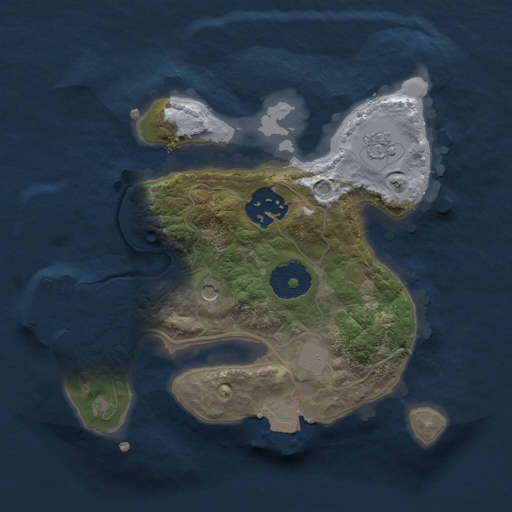 Rust Map: Procedural Map, Size: 2000, Seed: 1732875156, 5 Monuments