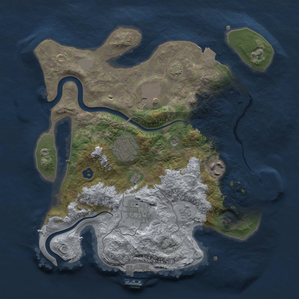 Rust Map: Procedural Map, Size: 2800, Seed: 99573824, 10 Monuments