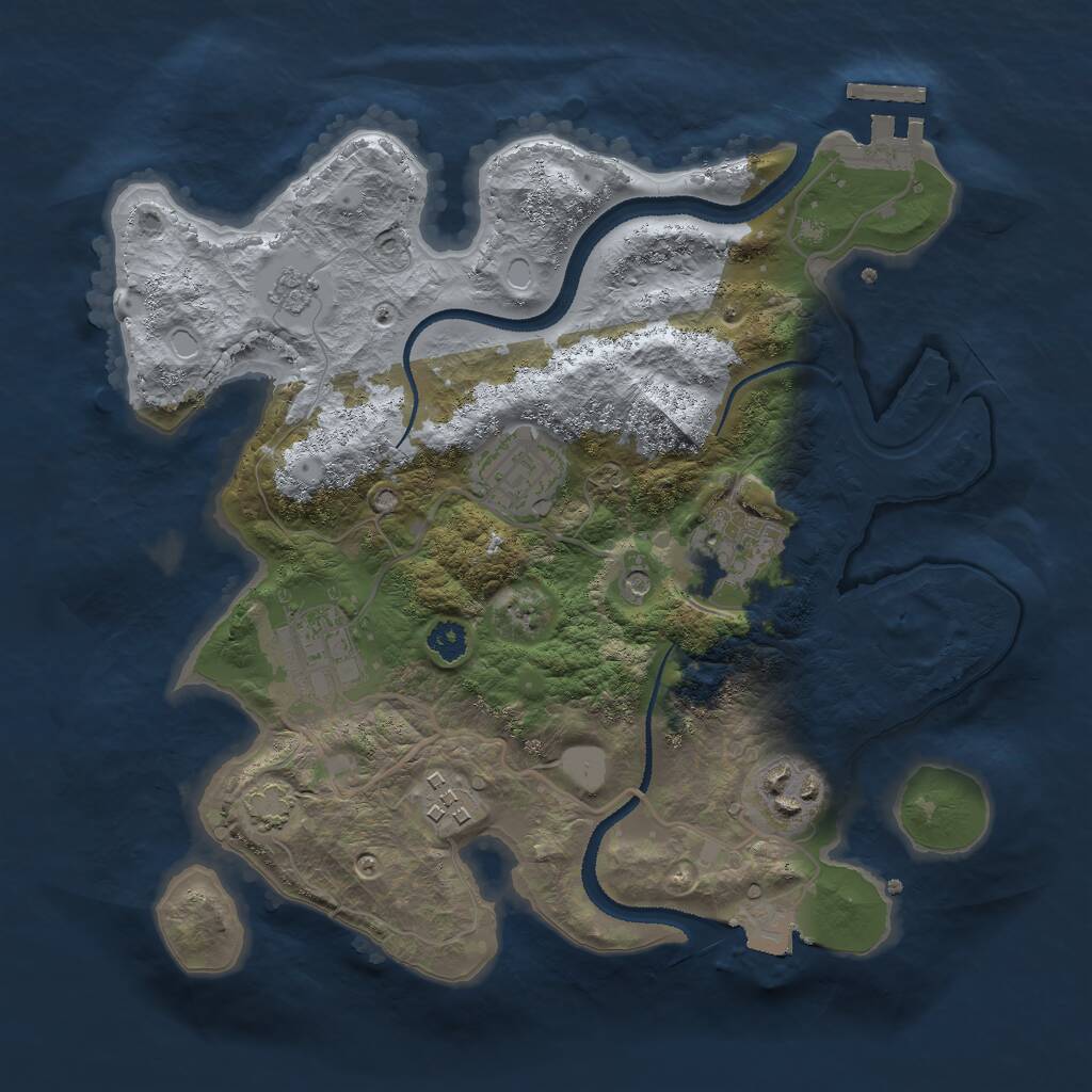 Rust Map: Procedural Map, Size: 2800, Seed: 1688198549, 10 Monuments
