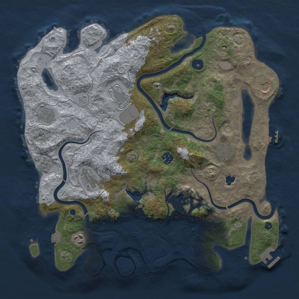 Rust Map: Procedural Map, Size: 4000, Seed: 716637059, 15 Monuments
