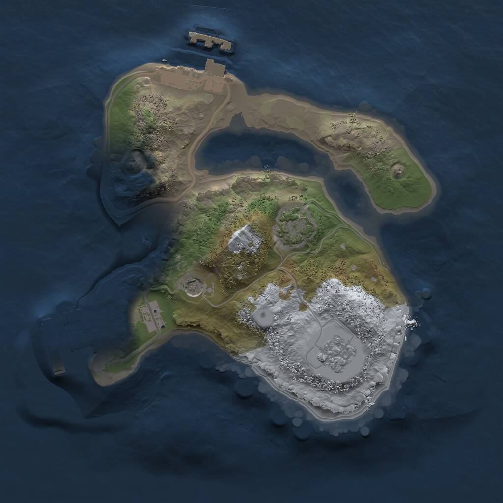 Rust Map: Procedural Map, Size: 1750, Seed: 1739089229, 6 Monuments
