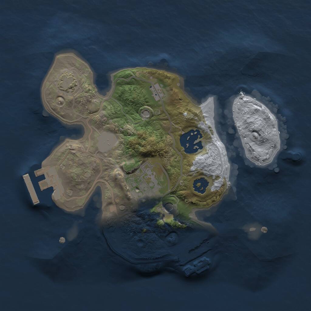 Rust Map: Procedural Map, Size: 2000, Seed: 4100, 7 Monuments