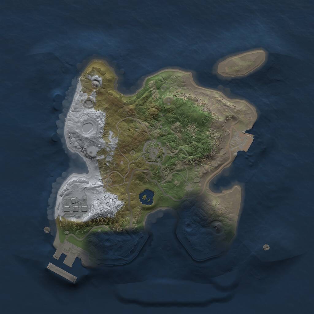 Rust Map: Procedural Map, Size: 2000, Seed: 23943421, 4 Monuments