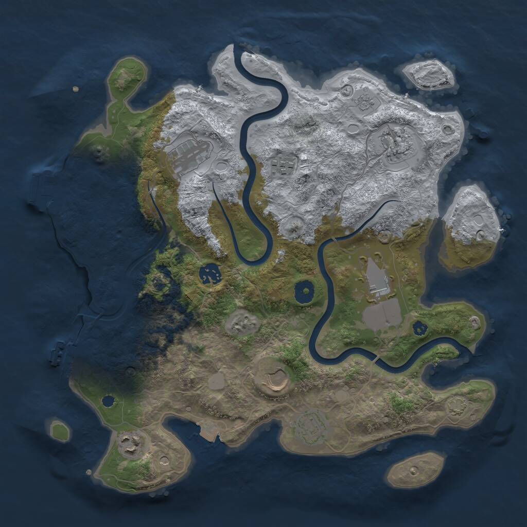 Rust Map: Procedural Map, Size: 3600, Seed: 1641350983, 14 Monuments