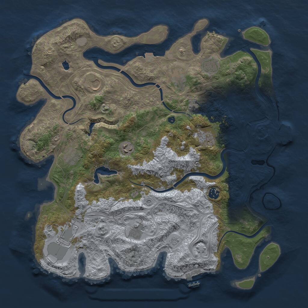 Rust Map: Procedural Map, Size: 4250, Seed: 680764853, 16 Monuments