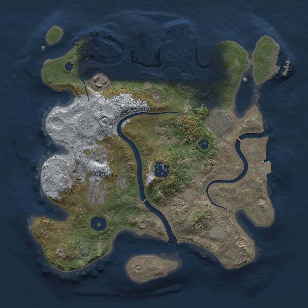 Rust Map: Procedural Map, Size: 3000, Seed: 338530235, 11 Monuments