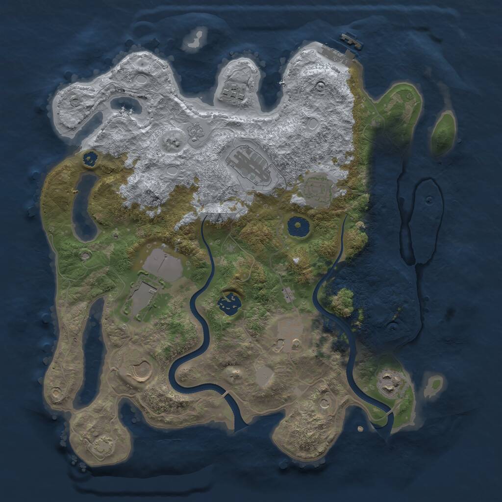 Rust Map: Procedural Map, Size: 3500, Seed: 216071672, 13 Monuments