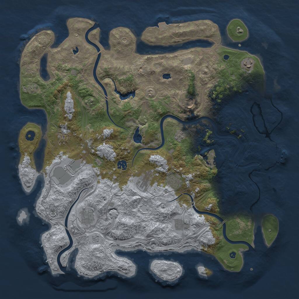 Rust Map: Procedural Map, Size: 4500, Seed: 506080275, 16 Monuments
