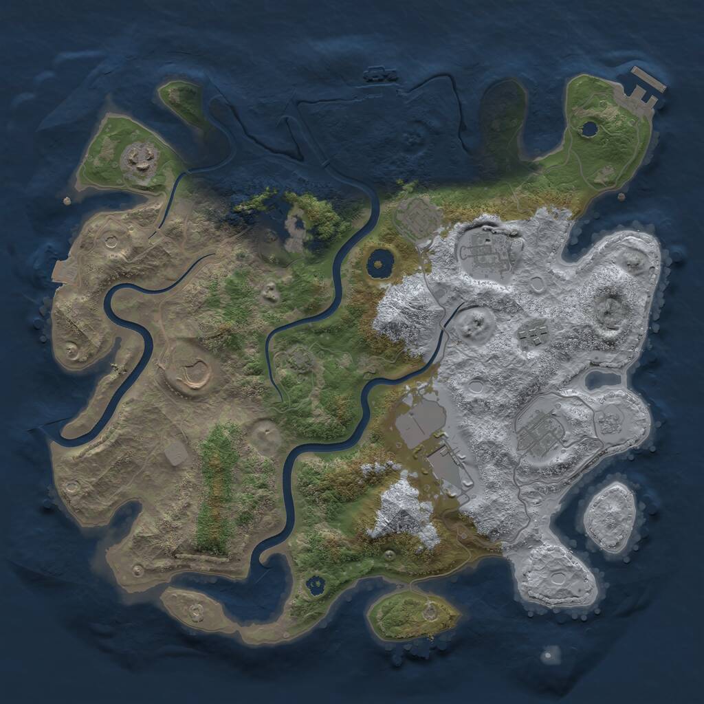Rust Map: Procedural Map, Size: 3700, Seed: 235920148, 14 Monuments