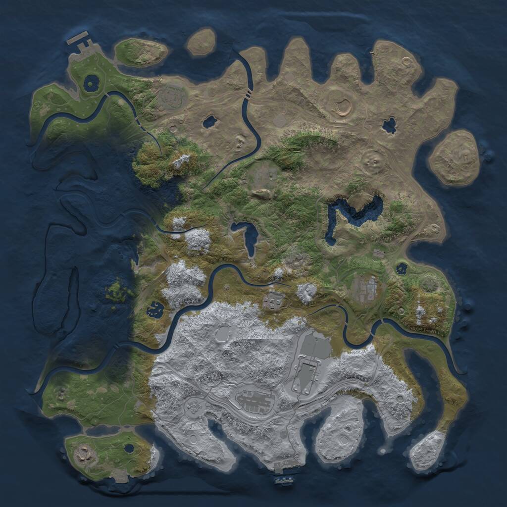 Rust Map: Procedural Map, Size: 4500, Seed: 793666967, 15 Monuments