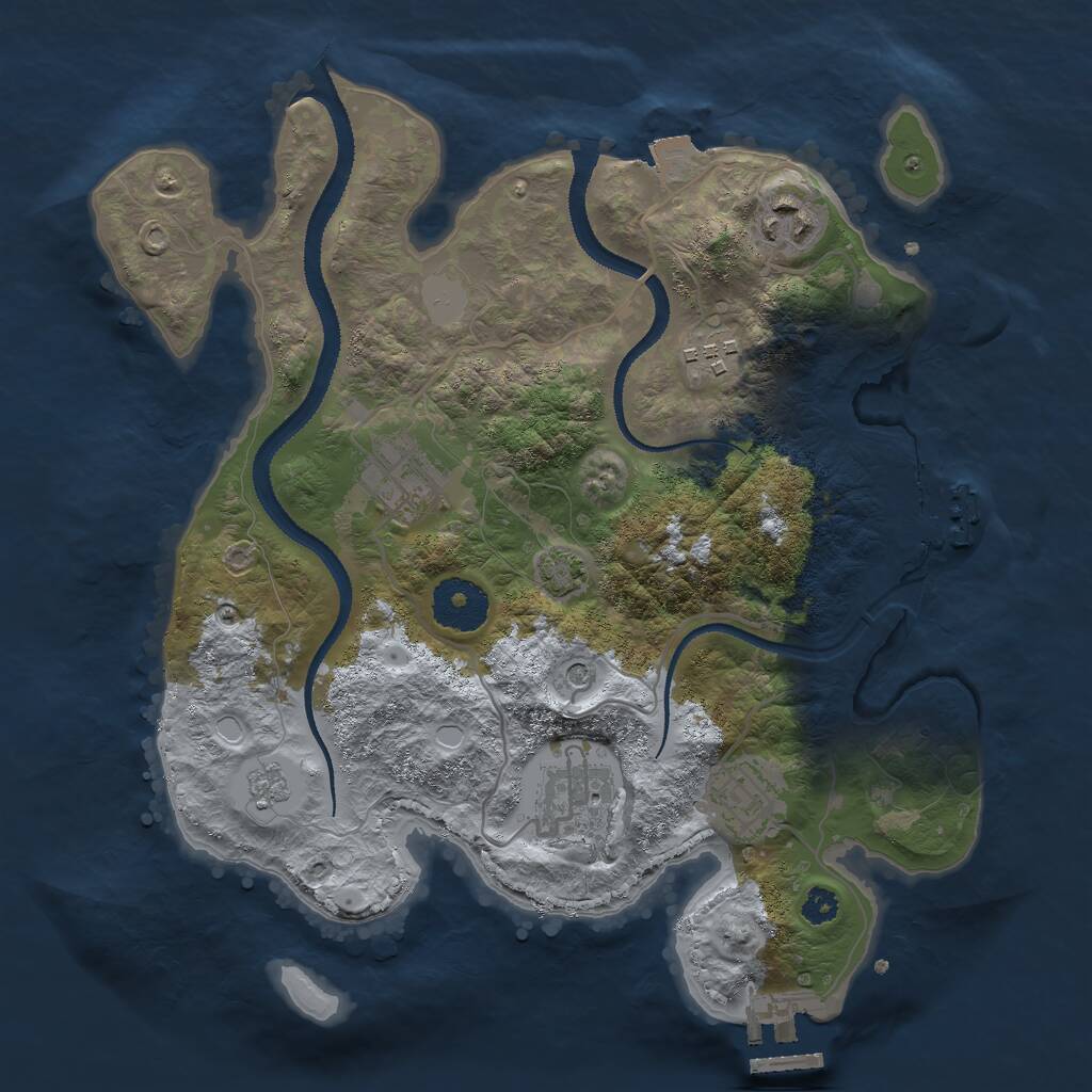 Rust Map: Procedural Map, Size: 3000, Seed: 217278496, 11 Monuments