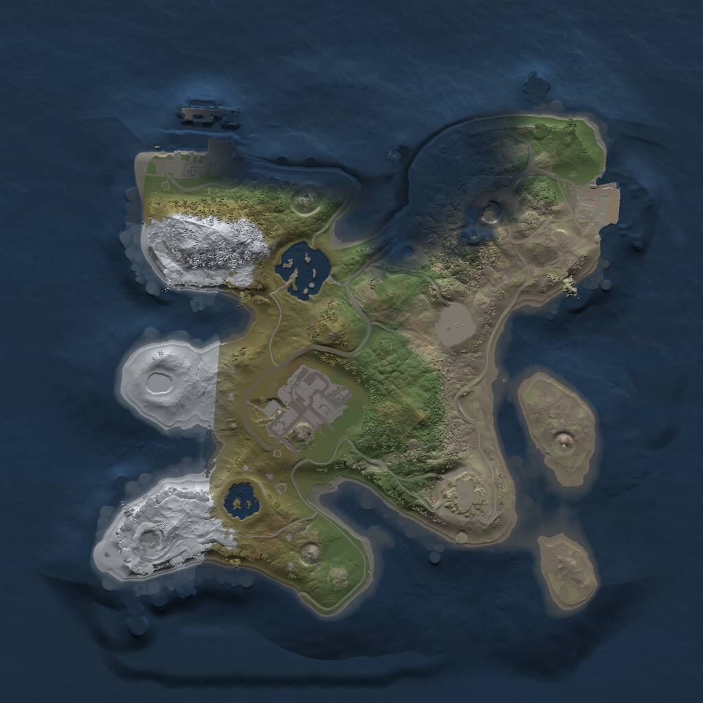Rust Map: Procedural Map, Size: 2000, Seed: 1434965, 6 Monuments