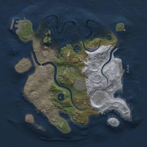 Thumbnail Rust Map: Procedural Map, Size: 3000, Seed: 6767576, 9 Monuments