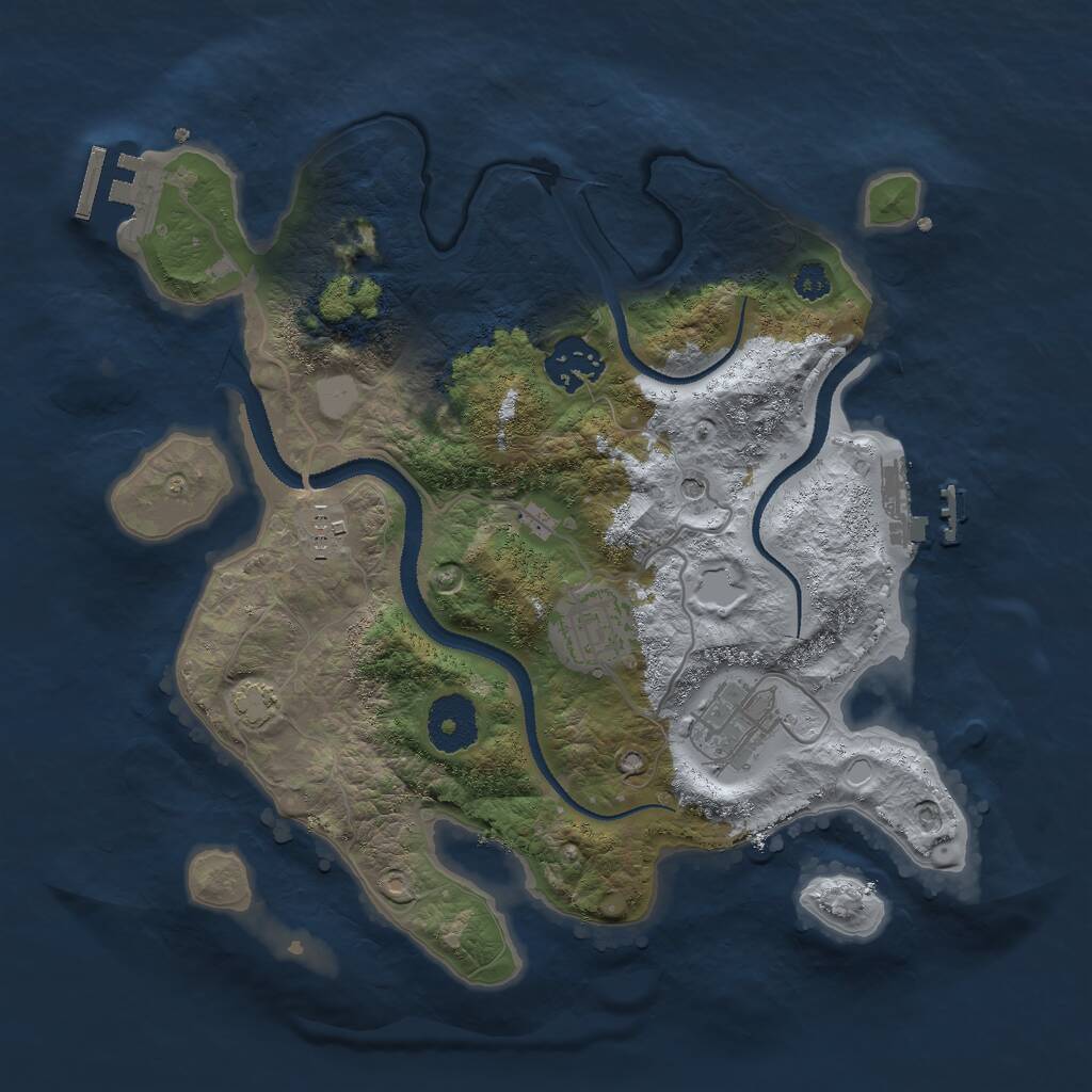 Rust Map: Procedural Map, Size: 3000, Seed: 6767576, 9 Monuments