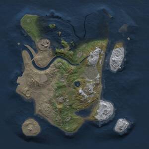 Thumbnail Rust Map: Procedural Map, Size: 2500, Seed: 736241223, 7 Monuments