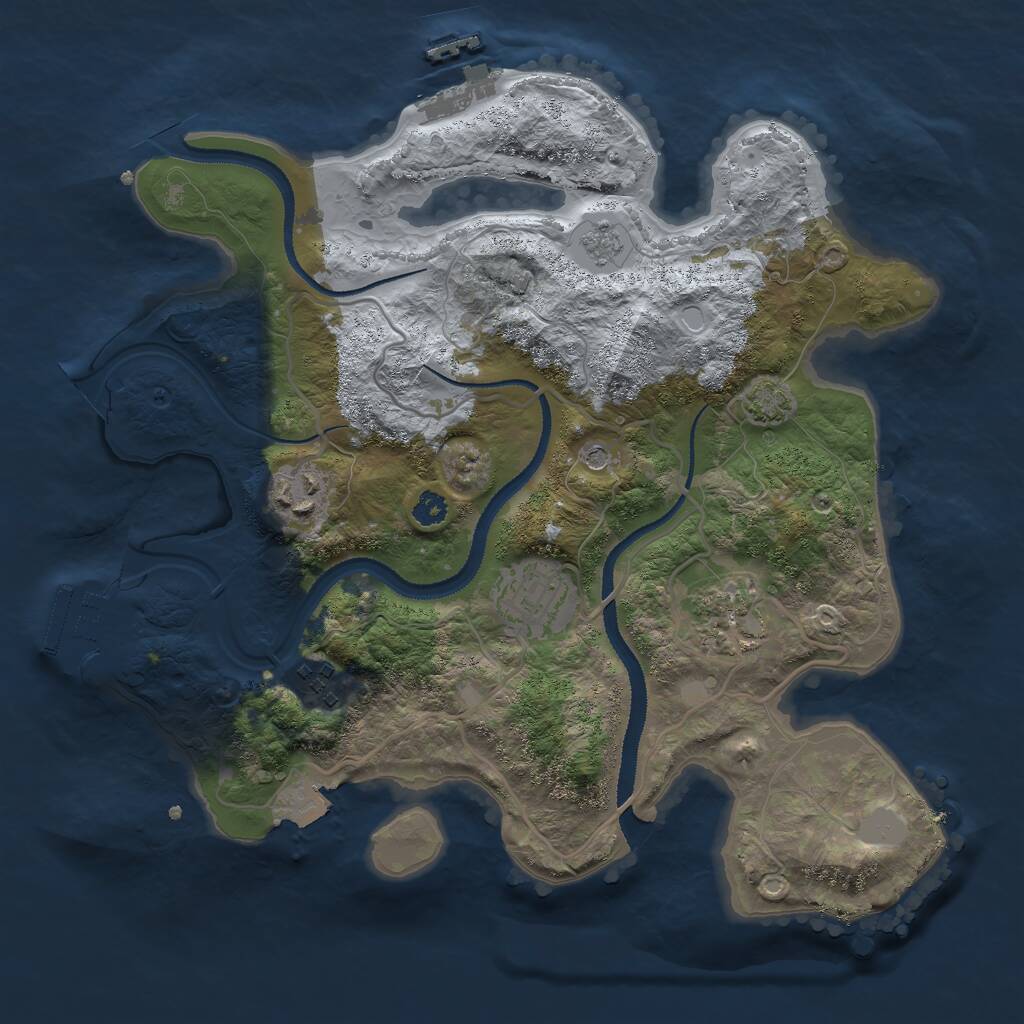 Rust Map: Procedural Map, Size: 3000, Seed: 209782191, 10 Monuments