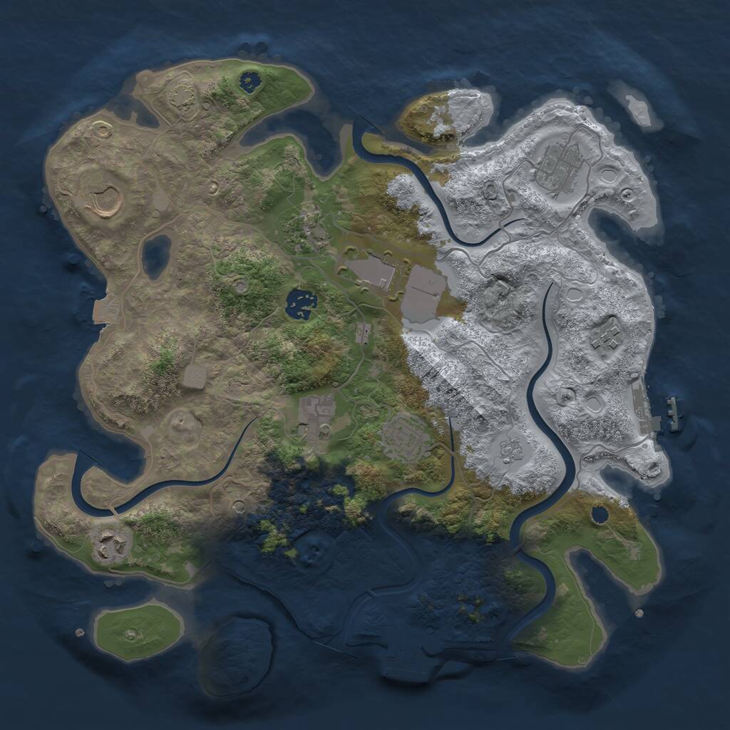 Rust Map: Procedural Map, Size: 3500, Seed: 1812079802, 15 Monuments