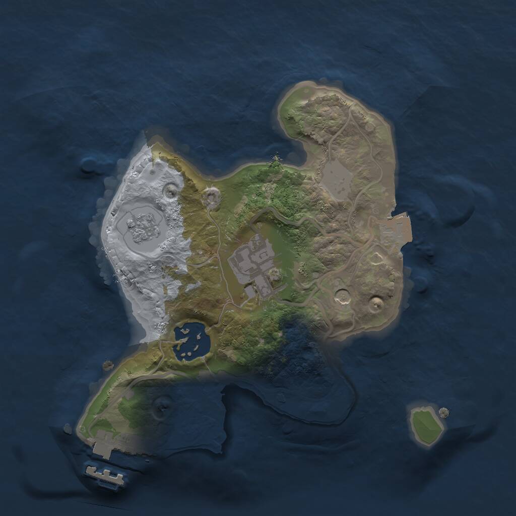 Rust Map: Procedural Map, Size: 2000, Seed: 2888, 6 Monuments
