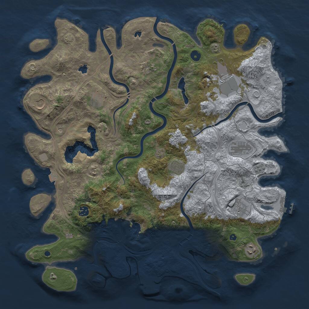 Rust Map: Procedural Map, Size: 4500, Seed: 1712644759, 16 Monuments
