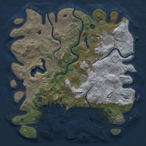Thumbnail Rust Map: Procedural Map, Size: 4500, Seed: 1712644759, 16 Monuments