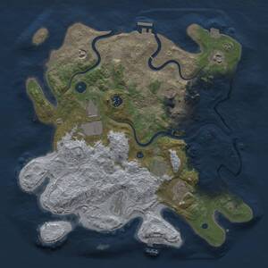 Thumbnail Rust Map: Procedural Map, Size: 3650, Seed: 1013666515, 14 Monuments
