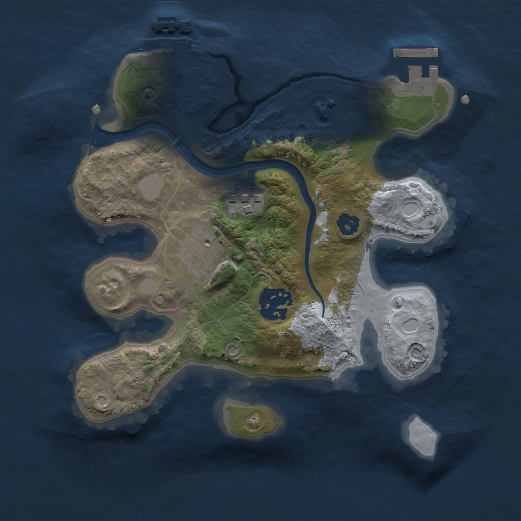 Rust Map: Procedural Map, Size: 2350, Seed: 908586640, 6 Monuments