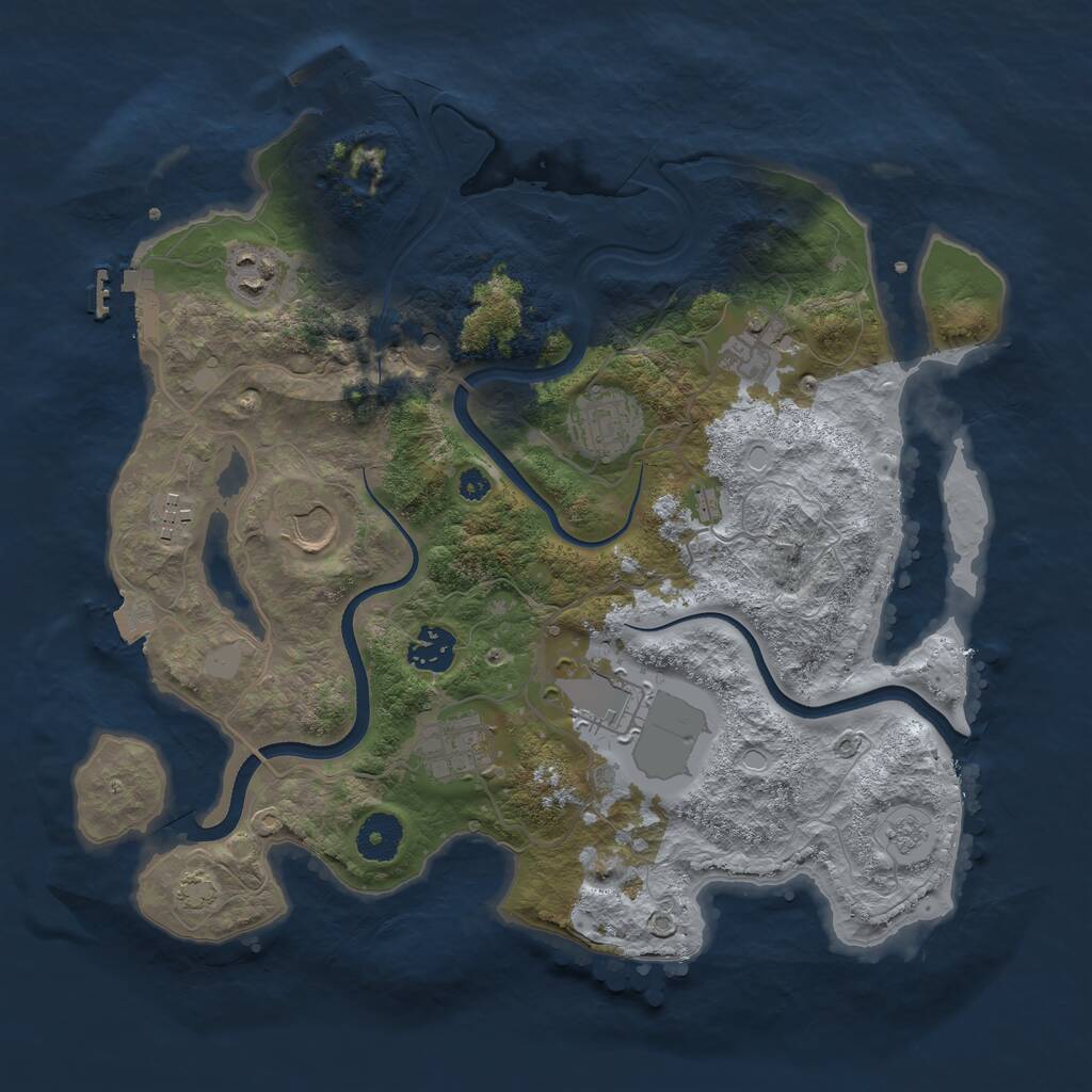 Rust Map: Procedural Map, Size: 3500, Seed: 559209740, 14 Monuments