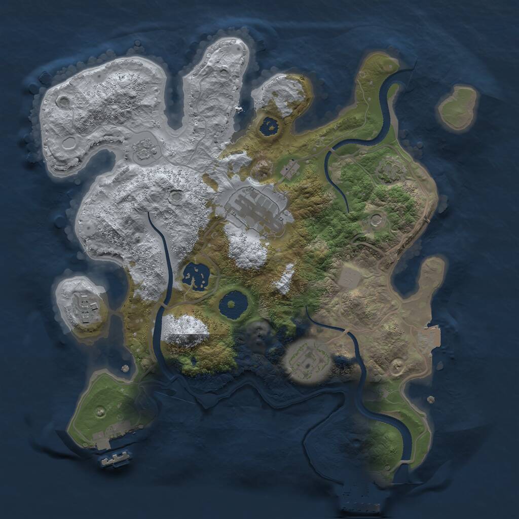 Rust Map: Procedural Map, Size: 2800, Seed: 715472113, 10 Monuments